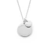 Collier 1 Rond Bombé Et 1 Mini Rond Bombé, Sur Chaîne Forçat Argent Massif
