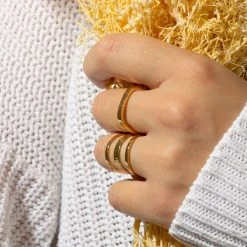 Bague 3 Rangs Lisses Et Martelés -Atelier de Famille Soldes 15ans setdesign 3