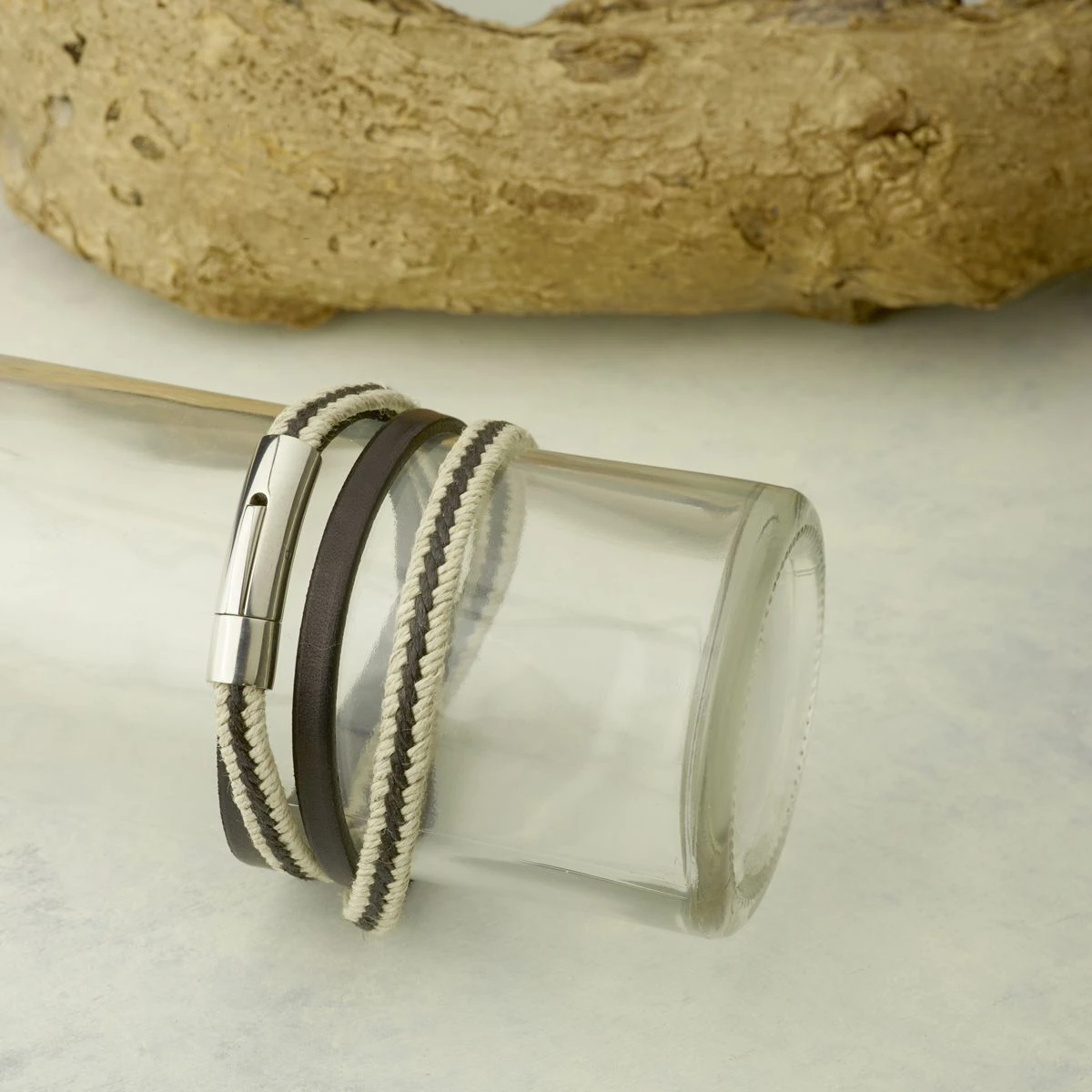 Bracelet le Nautic en cuir véritable pour homme Bracelet Le Nautic En Cuir Véritable Pour Homme -Atelier de Famille Soldes 2203 1200