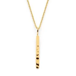 Collier Barrette Martelée Sur Chaîne Plaqué Or