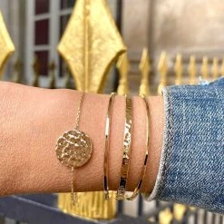 Jonc 3 Rangs Lisses Et Martelés -Atelier de Famille Soldes 2855 2938 1200 1