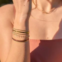 Jonc 3 Rangs Perlés Et Martelés -Atelier de Famille Soldes 3 rangs martel pampilles galon perle 1 1