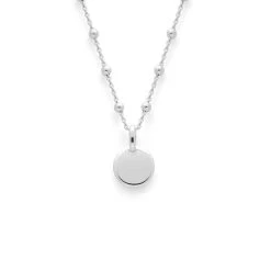 Collier 1 Mini Breloque Sur Chaîne Perlée Argent Massif