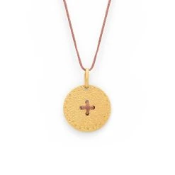 Collier Médaille Hélios Sur Lien Plaqué Or