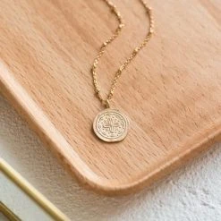 Collier Médaille Croix Byzantine Sur Chaîne Maille Forçat Perlée -Atelier de Famille Soldes 3051 d cor 400