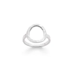 Bague Ô Martelée Argent Massif