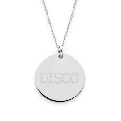 Collier Grande Médaille Sur Chaîne Forçat Argent Massif Gravure étoilée