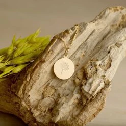 Collier Petite Médaille Plate Arbre De Famille Sur Chaîne Perlée -Atelier de Famille Soldes 3116 1200 1