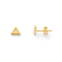 Boucles D'oreilles Mini Triangle Plaqué Or