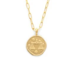 Collier Médaille Signe Du Zodiaque Sur Chaîne Maillon Ovale Plaqué Or 1 Collier Médaille Signe Du Zodiaque Sur Chaîne Maillon Ovale Plaqué Or -Atelier de Famille Soldes 3207 col 1200