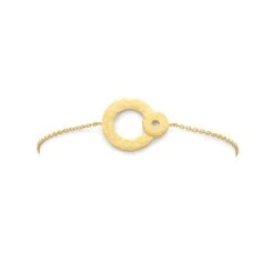 Bracelet Double Cercle Martelé Plaqué Or