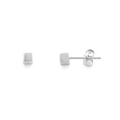 Boucles D'oreilles Cube Argent Massif