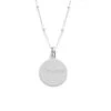 Collier Petite Médaille Plate Sur Chaîne Perlée Argent Massif (gravure Manuelle)