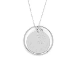 Collier Ellipse, Grande Médaille Et Mini Breloque Argent Massif