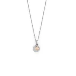 Collier Mini Rond Et Mini étoile En Nacre Argent Massif