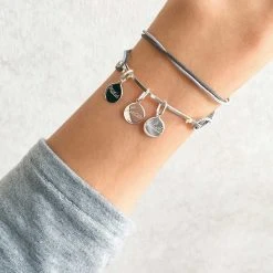 Barrette Demi-jonc ® à Composer 1 à 6 Mini Breloques Argent Massif (gravure Manuelle) -Atelier de Famille Soldes 602 1200 amb