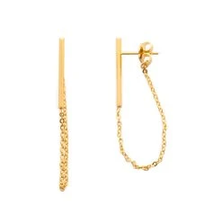 Boucles D'oreilles Barre Et Chaînette Plaqué Or 1 Boucles D'oreilles Barre Et Chaînette Plaqué Or -Atelier de Famille Soldes BO barre chainette 82d5