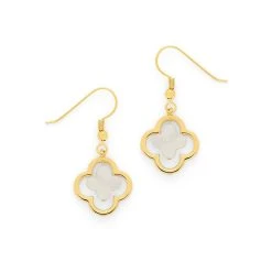 Boucles D'oreilles Trèfle 3D -Atelier de Famille Soldes BO trefl nacr PO blche 2377 1200 f2f1