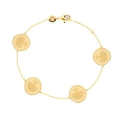 Bracelet 4 Mini Arbres De Vie Plaqué Or
