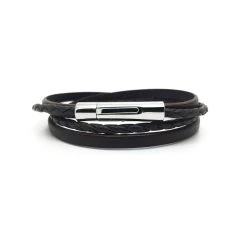 Bracelet Le Tressé En Cuir Véritable Pour Homme -Atelier de Famille Soldes BR hom cuir tress choc 1200 87c9