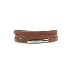 Bracelet Classic Triple Pour Homme -Atelier de Famille Soldes BR hom cuir trpl camel 1200 7cdd