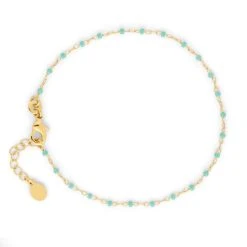 Bracelet Mahos Plaqué Or Collection LANZAROTE -Atelier de Famille Soldes BR mahos vert eau 3243 1200 bf45