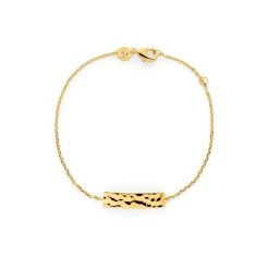 Bracelet Gourmette Martelée Plaqué Or