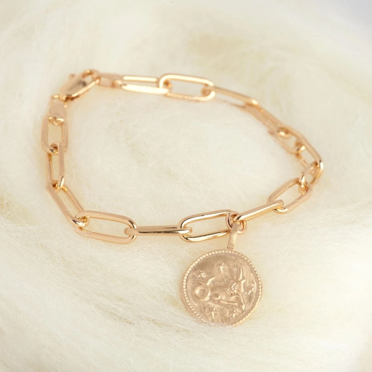 Bracelet médaille signe du zodiaque sur chaîne maillon ovale Bracelet Médaille Signe Du Zodiaque Sur Chaîne Maillon Ovale -Atelier de Famille Soldes astro 4