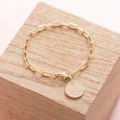 Bracelet Personnalisé Signe Astrologique Et Chaîne Maillon Ovale -Atelier de Famille Soldes astro bracelet chaine maillon ovale decor 1200 3081