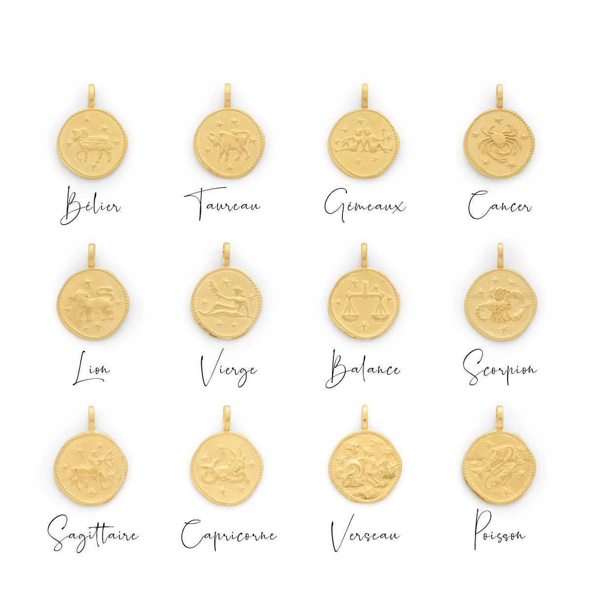 Bracelet médaille signe du zodiaque sur chaîne maillon ovale Bracelet Médaille Signe Du Zodiaque Sur Chaîne Maillon Ovale -Atelier de Famille Soldes astro12 1200 3191 3192
