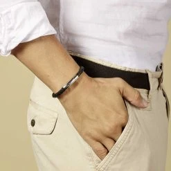 Bracelet Cuir Torsadé Pour Homme -Atelier de Famille Soldes atelier de famille7704 8511200