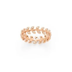 Bague épis Strassé Plaqué Or Rose