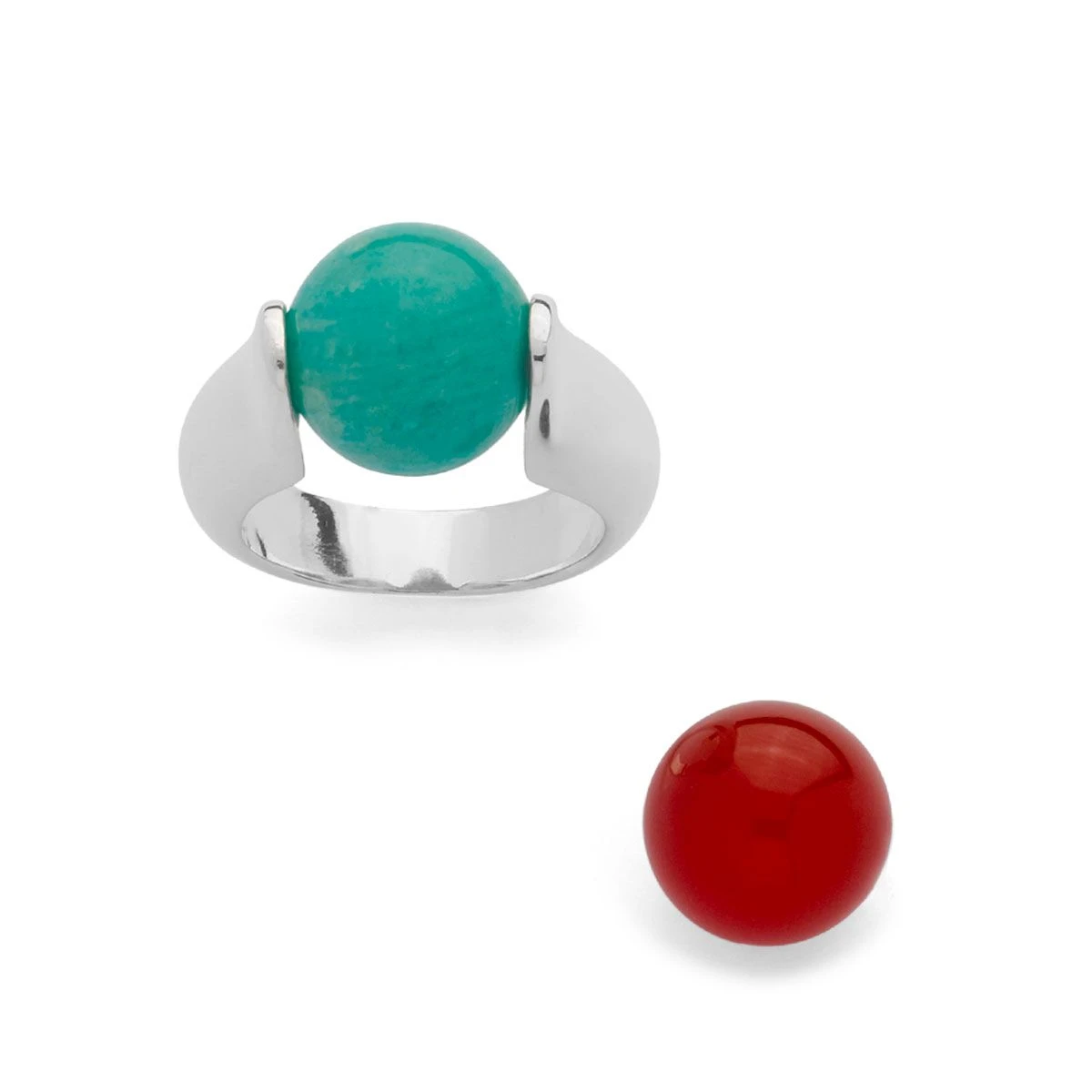 Bague aux pierres interchangeables®, 2 grosses pierres Bague Aux Pierres Interchangeables®, 2 Grosses Pierres -Atelier de Famille Soldes bag interch gm ag 628 1200