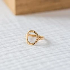 Bague ô Martelée Plaqué Or