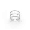 Bague 3 Rangs Lisses Et Martelés