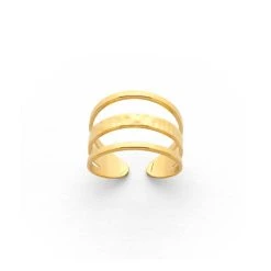 Bague 3 Rangs Lisses Et Martelés -Atelier de Famille Soldes bague 3 ranges lisse martele po 2940 1200