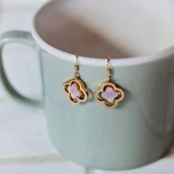 Boucles D'oreilles Trèfle 3D -Atelier de Famille Soldes bo 3d rose