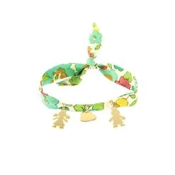 Bracelet Mini Breloques à Composer Sur Ruban Liberty Plaqué Or (gravure Manuelle)