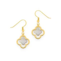 Boucles D'oreilles Trèfle 3D -Atelier de Famille Soldes bo trefl nacr po gris 2377 1200