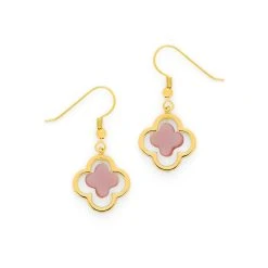 Boucles D'oreilles Trèfle 3D -Atelier de Famille Soldes bo trefl nacr po rose 2377 1200