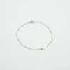 Bracelet Mini Croix Sur Chaîne De Pierres Argent