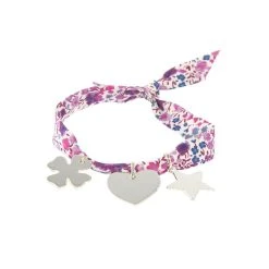 Bracelet à Composer Sur Ruban Liberty Argent Massif (gravure Manuelle)