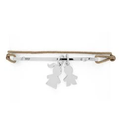 Barrette Demi-jonc ® à Composer 1 à 6 Mini Breloques Argent Massif (gravure Manuelle)