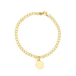 Pépite Et Nacre Sur Bracelet Chaîne Double Maillon Plaqué Or