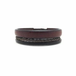 Bracelet Le XXL Manchette Cuir Véritable Pour Homme -Atelier de Famille Soldes br hom cuir manch tress marr 1200 2 1