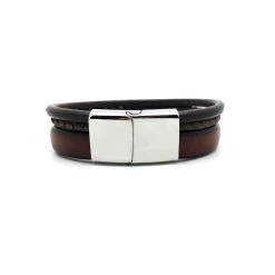 Bracelet Le XXL Manchette Cuir Véritable Pour Homme -Atelier de Famille Soldes br hom cuir manch tress marr 1200 87e0 1