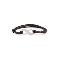 Bracelet Infini Pour Homme Sur Coton Ciré (gravure Manuelle)