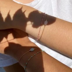 Duo De Bracelets Mahos Et Papagayo Plaqué Or -Atelier de Famille Soldes br mahos papa rose bleu