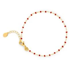 Bracelet Mahos Plaqué Or Collection LANZAROTE -Atelier de Famille Soldes br mahos rouge 3243 1200 aef8
