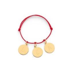 Bracelet Petite Médaille Lettre Gravure étoilée